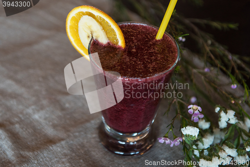 Image of smoothie from blueberry banana and orange juice