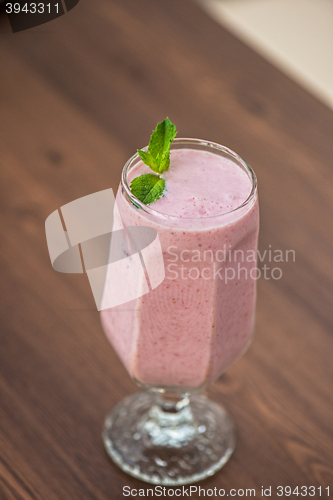 Image of Strawberry smoothie on table