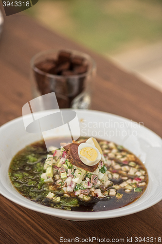 Image of Traditional Russian kvass soup okroshka