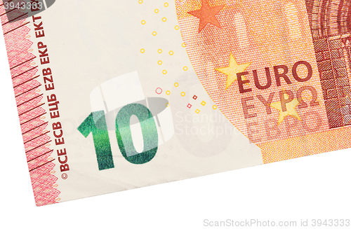 Image of New ten euro banknote, close-up