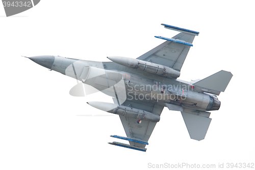 Image of LEEUWARDEN, THE NETHERLANDS -MAY 26: F-16 fighter during a compa