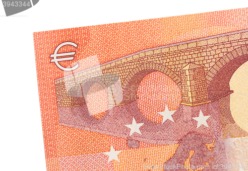 Image of New ten euro banknote, close-up