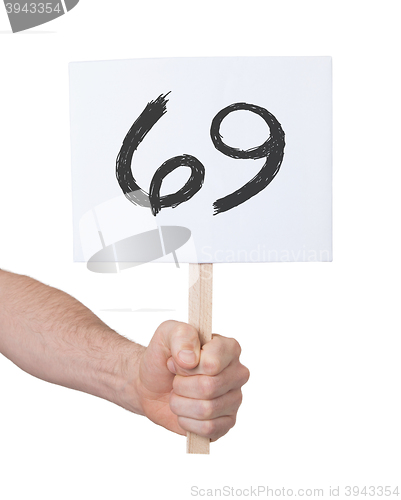 Image of Sign with a number, 69