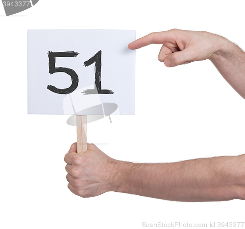Image of Sign with a number, 51