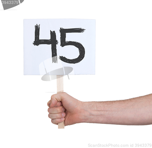 Image of Sign with a number, 45