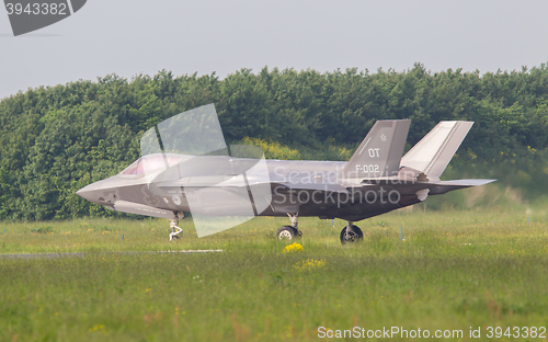 Image of LEEUWARDEN, THE NETHERLANDS -MAY 26: F-35 fighter during it\'s fi