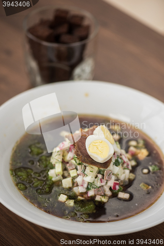 Image of Traditional Russian kvass soup okroshka