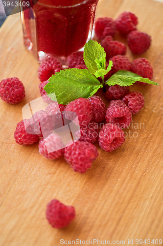 Image of fresh ripe raspberries