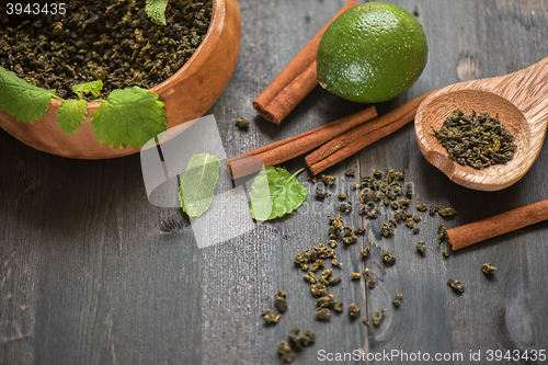 Image of berries tea composition