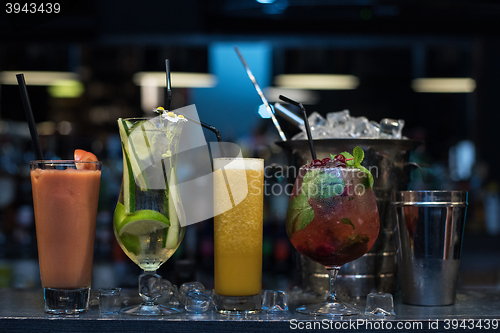 Image of cocktails on bar background