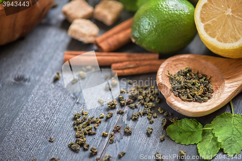 Image of berries tea composition