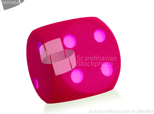 Image of Large pink foam dice isolated - 4