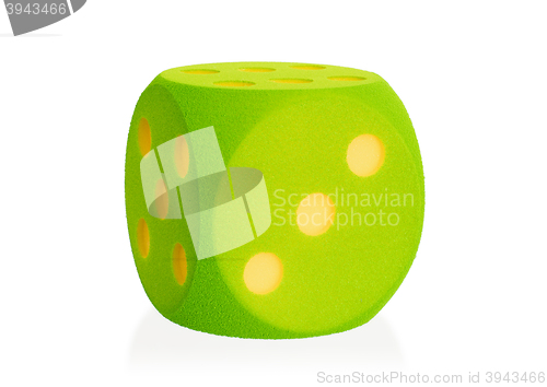 Image of Large green foam dice isolated - 3