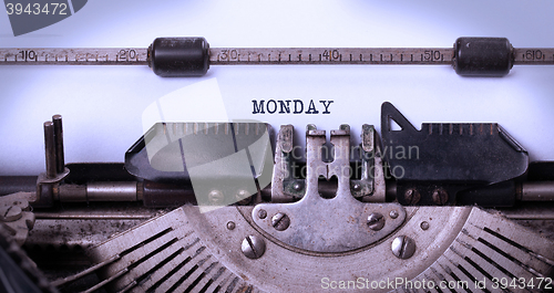 Image of Monday typography on a vintage typewriter