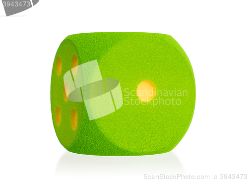 Image of Large green foam dice isolated - 1