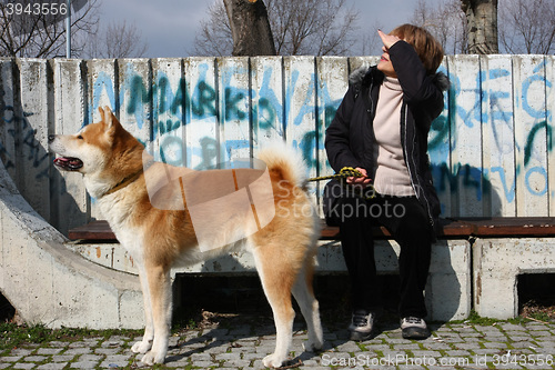 Image of Lady and her dog