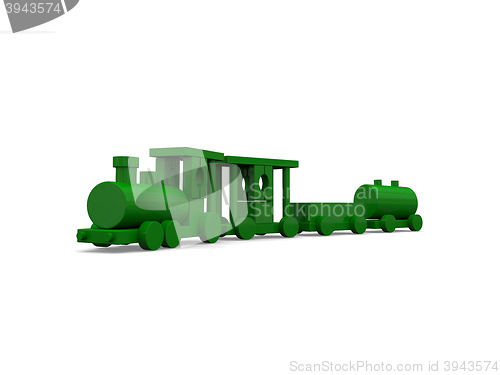 Image of Green wooden toy train