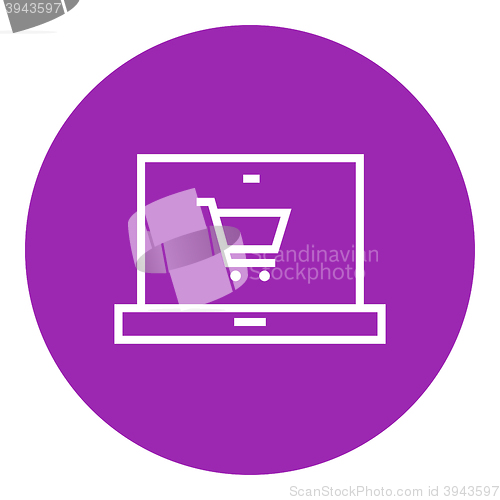 Image of Online shopping line icon.