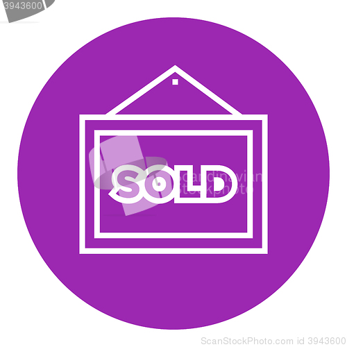 Image of Sold placard line icon.