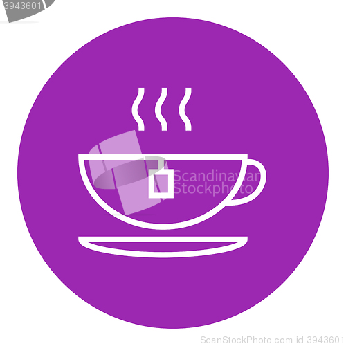 Image of Hot tea in cup line icon.