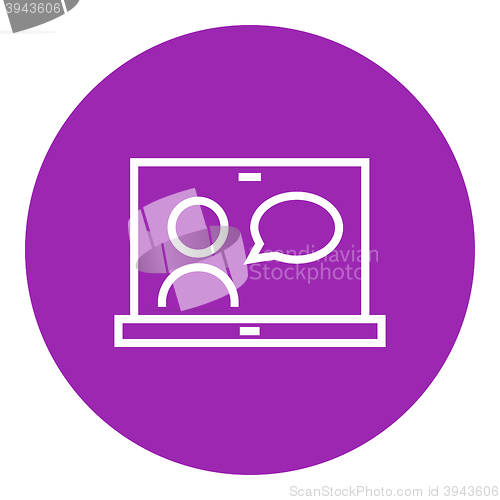 Image of Online education line icon.