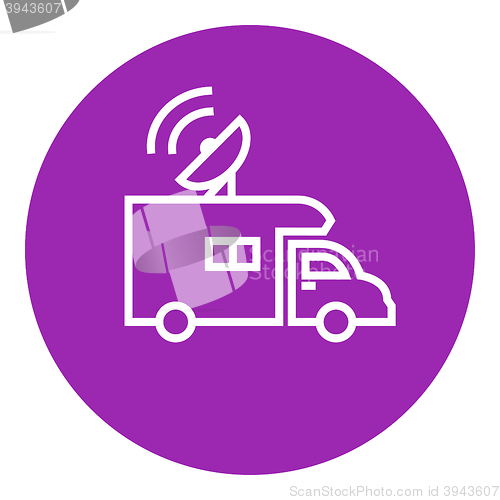 Image of Broadcasting van  line icon.