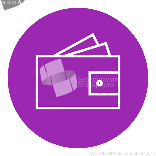 Image of Wallet with money line icon.