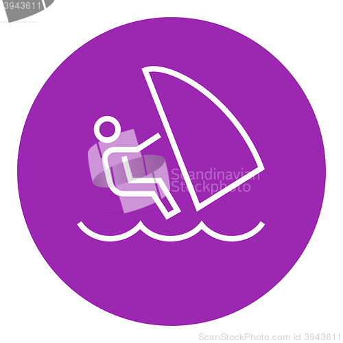 Image of Wind surfing line icon.