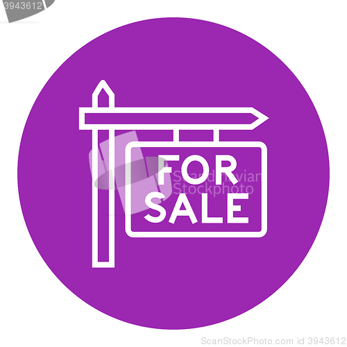 Image of For sale signboard line icon.