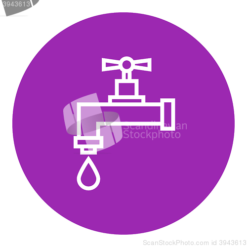 Image of Dripping tap with drop line icon.
