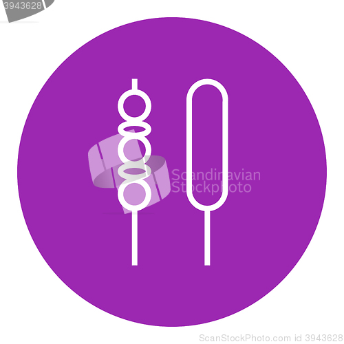 Image of Shish kebab line icon.