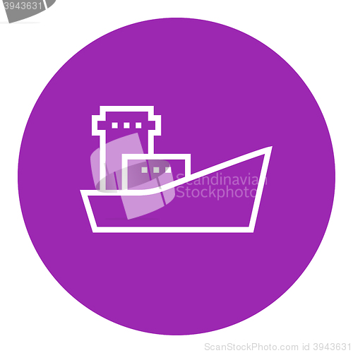 Image of Cargo container ship line icon.