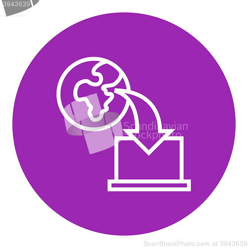 Image of Online education line icon.