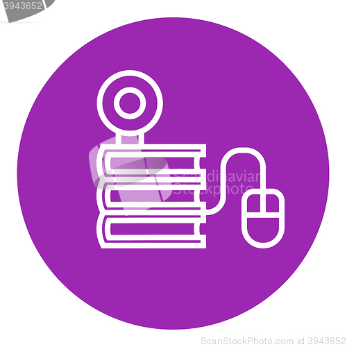 Image of Online education line icon.