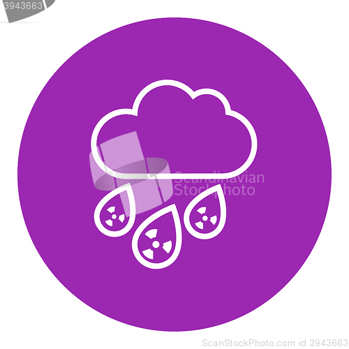 Image of Radioactive cloud and rain line icon.