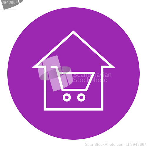 Image of House shopping line icon.