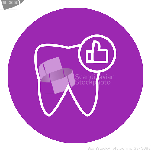 Image of Healthy tooth line icon.