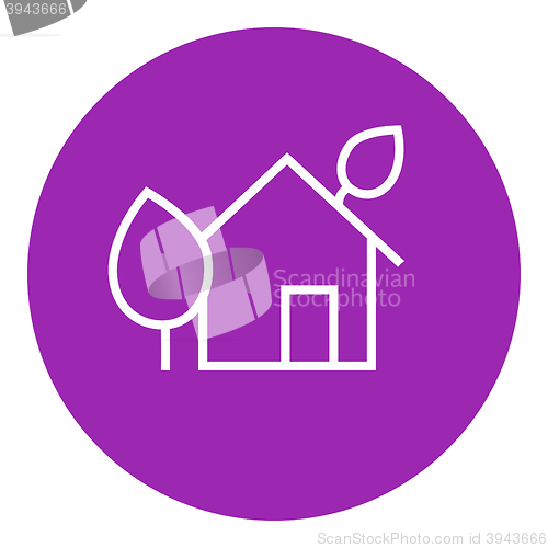 Image of Eco-friendly house line icon.