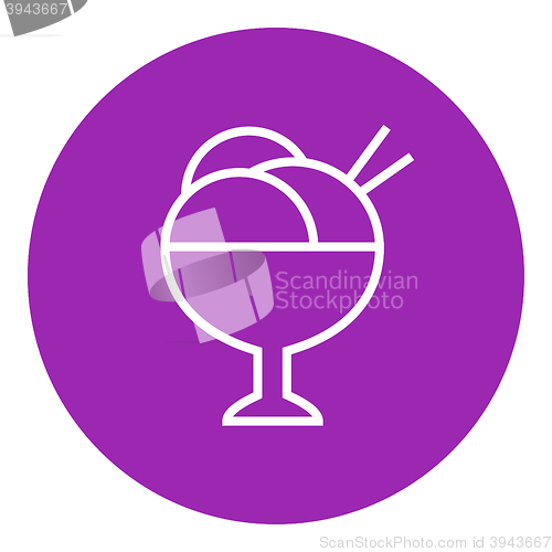 Image of Cup of an ice cream line icon.