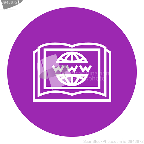 Image of International education technology line icon