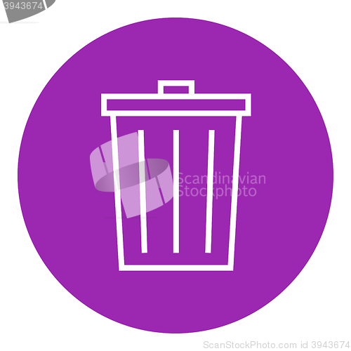 Image of Trash can line icon.