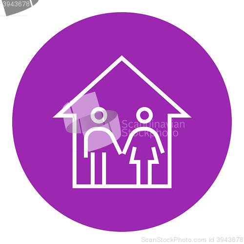 Image of Family house line icon.