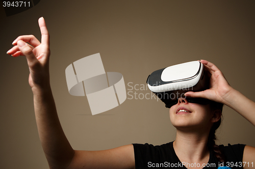 Image of Woman with glasses of virtual reality