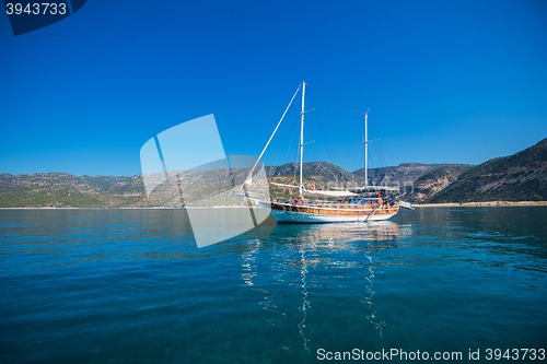 Image of yacht on bay