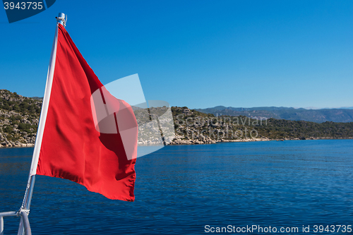 Image of Red flag from yacht