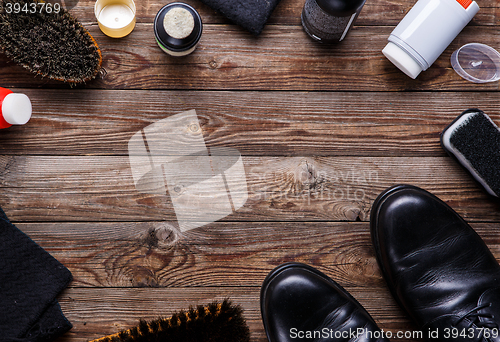 Image of Brushes, wax, shoes, accessories