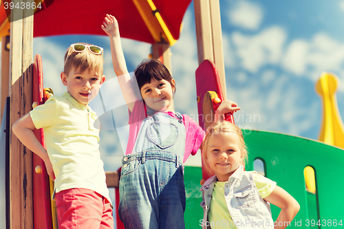 Image of group of happy kids on children playground