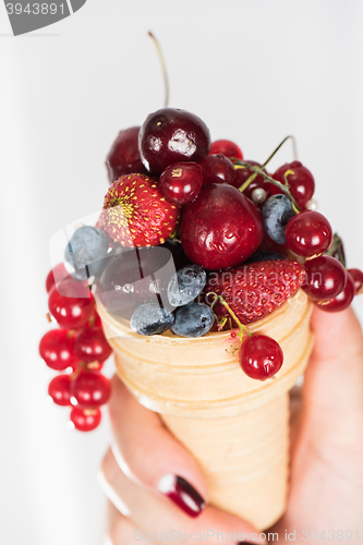 Image of fresh berries in wafer