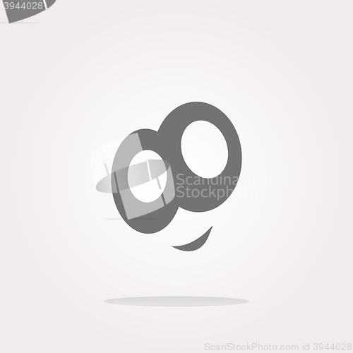 Image of vector smiley face icon button, funny face for web