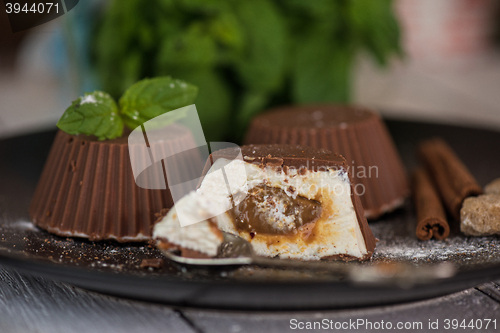 Image of dessert from cream and chocolate